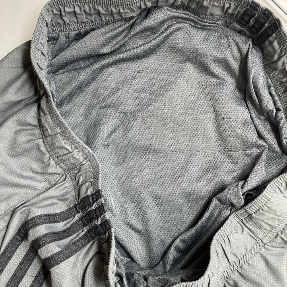 Adidas Climalite Grey Track Pants Men XL 3-Stripe Pockets Zip Cuffs S86814 READ